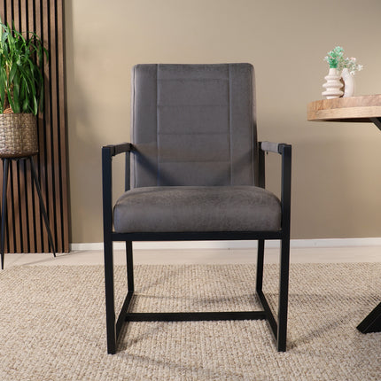 SET DEAL: 6 stuks Eetkamerstoel antraciet microvezel Forest