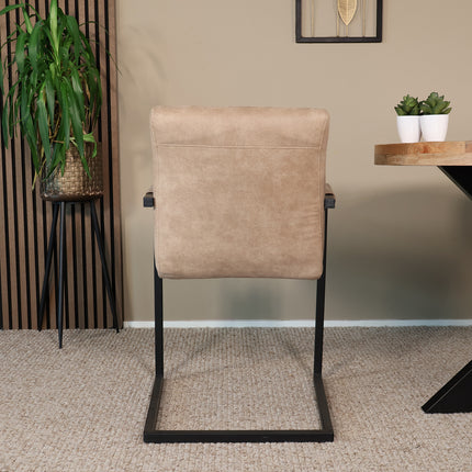 Eetkamerstoel beige microvezel Noor