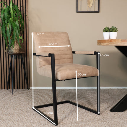 Eetkamerstoel beige microvezel Noor