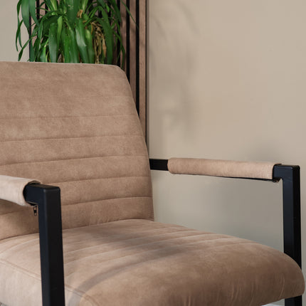 Eetkamerstoel beige microvezel Noor