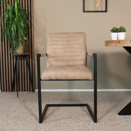 Eetkamerstoel beige microvezel Noor
