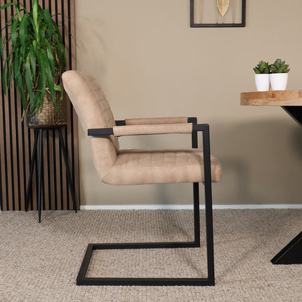Eetkamerstoel beige microvezel Noor