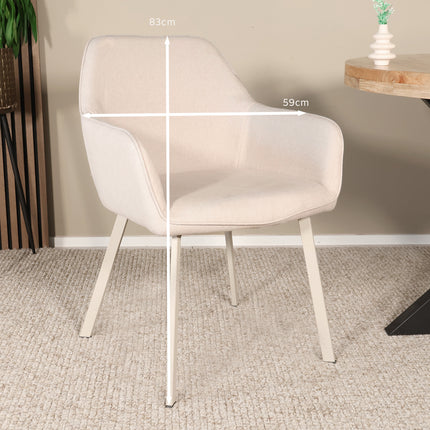 Eetkamerstoel beige stof Maris