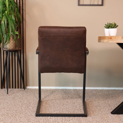 Eetkamerstoel bruin microvezel Noor