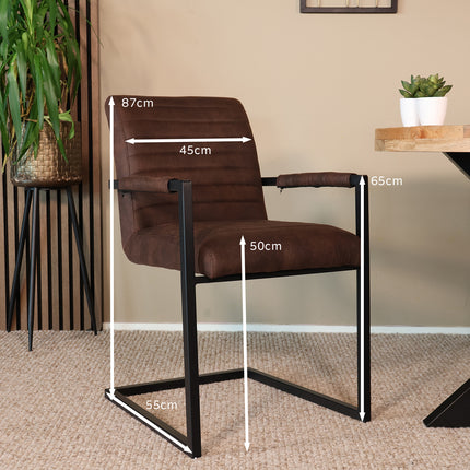 Eetkamerstoel bruin microvezel Noor