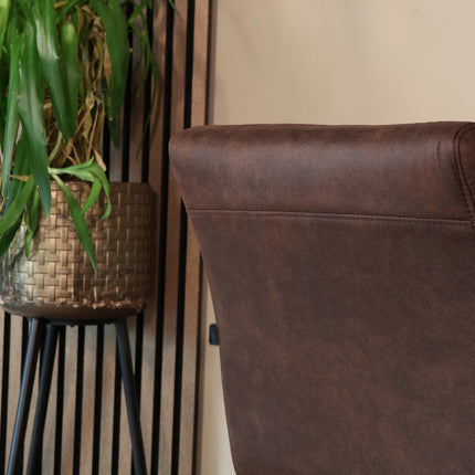 Eetkamerstoel bruin microvezel Noor