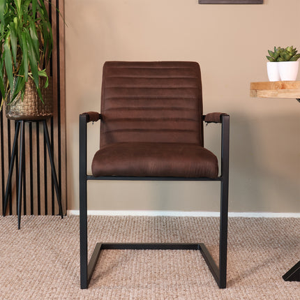 Eetkamerstoel bruin microvezel Noor