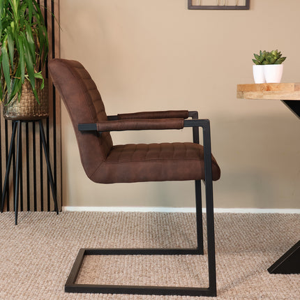 Eetkamerstoel bruin microvezel Noor