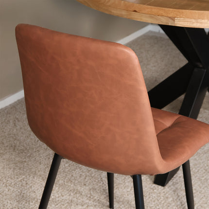 SET DEAL 6 stuks: Eetkamerstoel cognac kunstleder Catoo