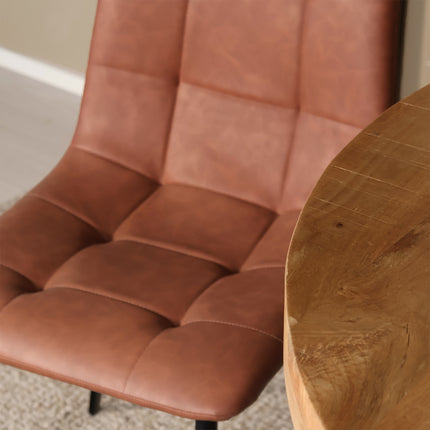 SET DEAL 6 stuks: Eetkamerstoel cognac kunstleder Catoo