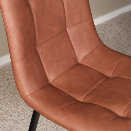 SET DEAL 6 stuks: Eetkamerstoel cognac kunstleder Catoo