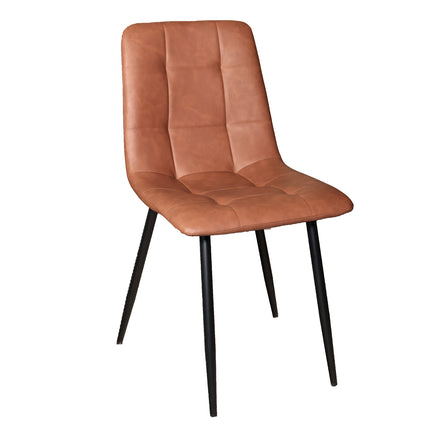 SET DEAL 6 stuks: Eetkamerstoel cognac kunstleder Catoo