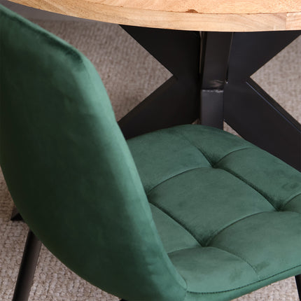 SET DEAL 4 stuks: Eetkamerstoel donkergroen velvet Catoo
