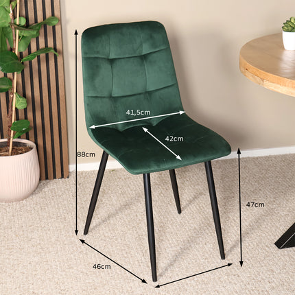 Eetkamerstoel donkergroen velvet Catoo