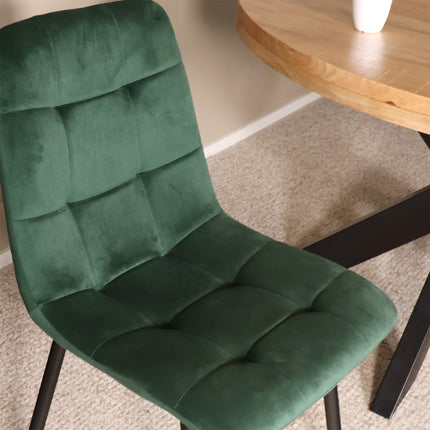 SET DEAL 6 stuks: Eetkamerstoel donkergroen velvet Catoo