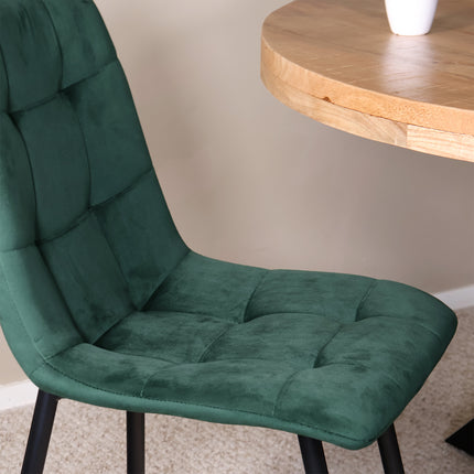 SET DEAL 4 stuks: Eetkamerstoel donkergroen velvet Catoo