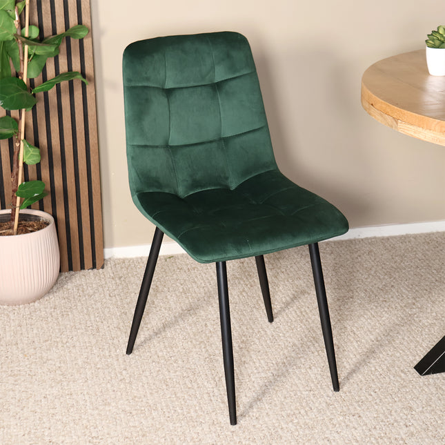 Eetkamerstoel donkergroen velvet Catoo