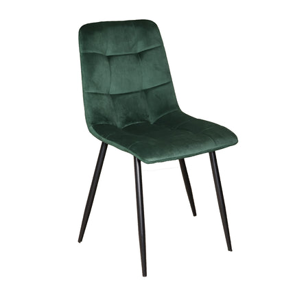SET DEAL 6 stuks: Eetkamerstoel donkergroen velvet Catoo
