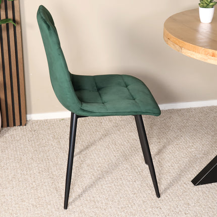 SET DEAL 4 stuks: Eetkamerstoel donkergroen velvet Catoo