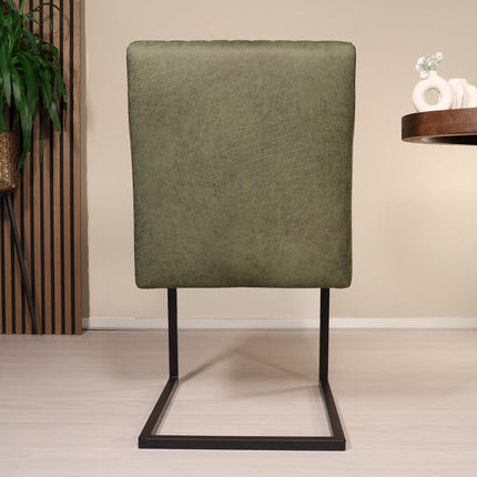 SET DEAL: 6 stuks Eetkamerstoel Chester donkergroen microvezel
