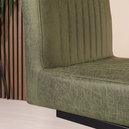 SET DEAL: 6 stuks Eetkamerstoel Chester donkergroen microvezel