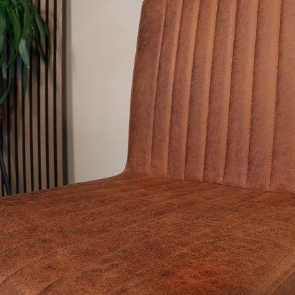 SET DEAL: 4 stuks Eetkamerstoel Chester cognac microvezel