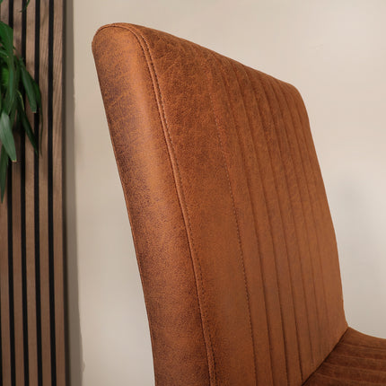 SET DEAL: 6 stuks Eetkamerstoel Chester cognac microvezel