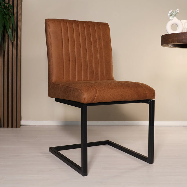 SET DEAL: 6 stuks Eetkamerstoel Chester cognac microvezel