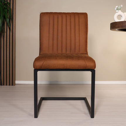SET DEAL: 4 stuks Eetkamerstoel Chester cognac microvezel