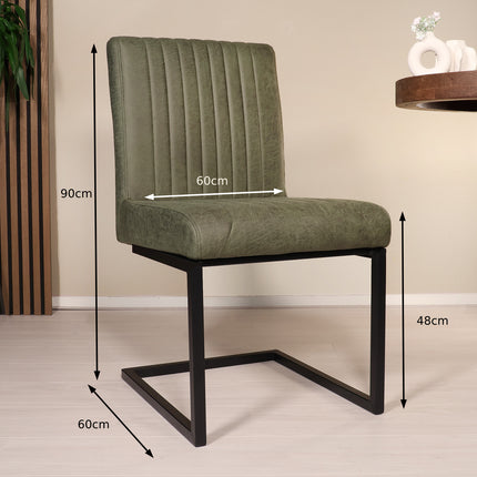 SET DEAL: 6 stuks Eetkamerstoel Chester donkergroen microvezel