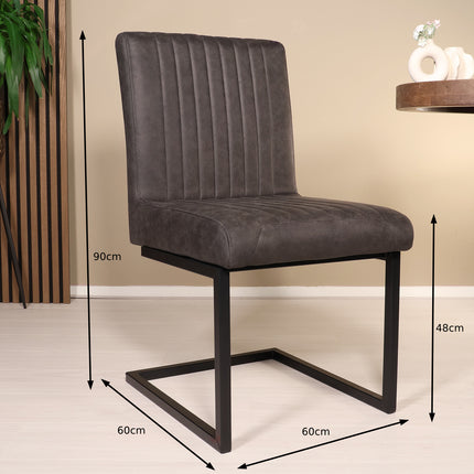 SET DEAL: 4 stuks Eetkamerstoel Chester zwart microvezel