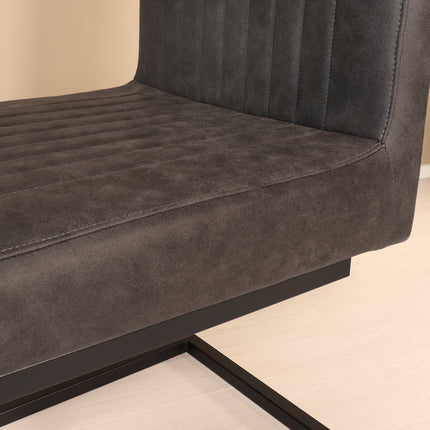 SET DEAL: 6 stuks Eetkamerstoel Chester zwart microvezel