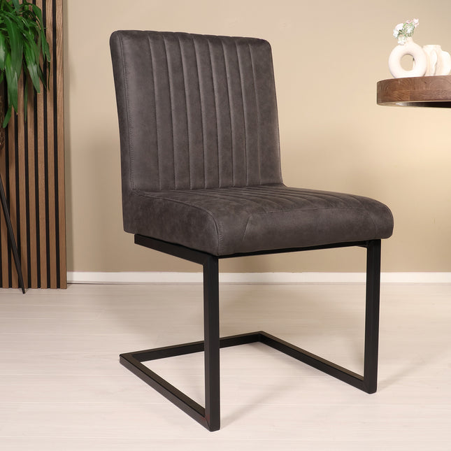 SET DEAL: 6 stuks Eetkamerstoel Chester zwart microvezel
