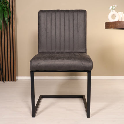 SET DEAL: 6 stuks Eetkamerstoel Chester zwart microvezel