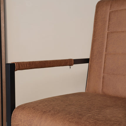 SET DEAL: 4 stuks Eetkamerstoel cognac microvezel Forest