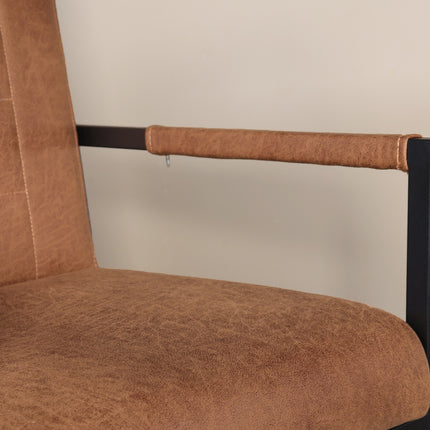 SET DEAL: 6 stuks Eetkamerstoel cognac microvezel Forest