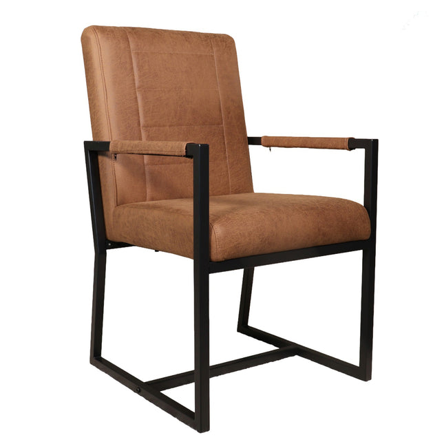 Eetkamerstoel cognac microvezel Forest