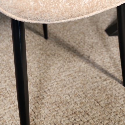 SET DEAL 6 stuks: Eetkamerstoel beige chenille de Vince