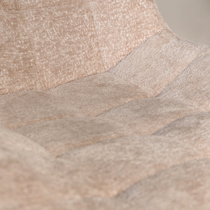 SET DEAL 6 stuks: Eetkamerstoel beige chenille de Vince