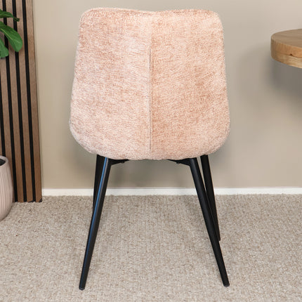 SET DEAL: 6 Eetkamerstoelen taupe chenille de Vince