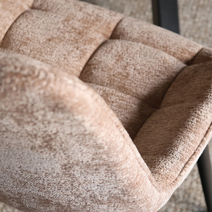 SET DEAL: 4 Eetkamerstoelen taupe chenille de Vince