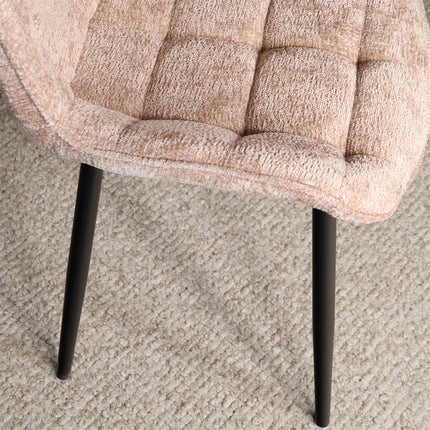 SET DEAL: 6 Eetkamerstoelen taupe chenille de Vince