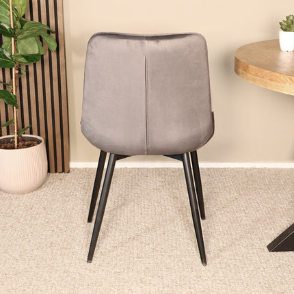 Eetkamerstoel grijs velvet de Vince