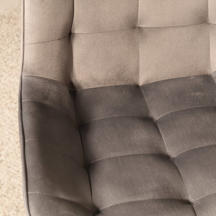 SET DEAL: 6 Eetkamerstoelen grijs velvet de Vince