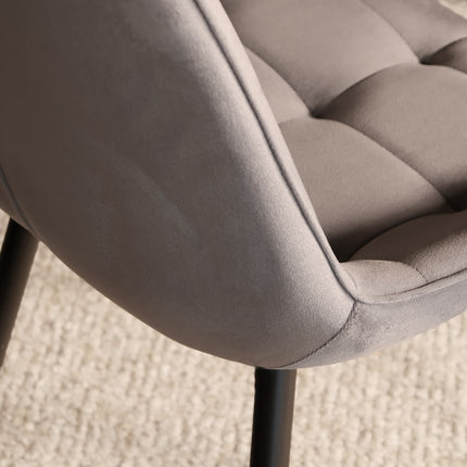 SET DEAL: 6 Eetkamerstoelen grijs velvet de Vince