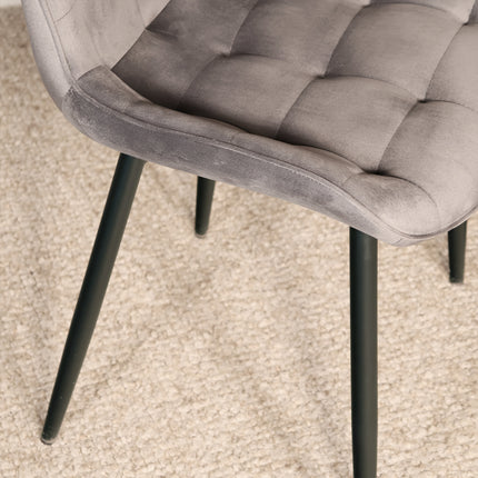 SET DEAL: 4 Eetkamerstoelen grijs velvet de Vince