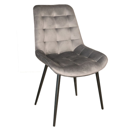 SET DEAL: 6 Eetkamerstoelen grijs velvet de Vince