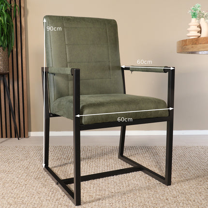 SET DEAL: 4 stuks Eetkamerstoel donkergroen microvezel Forest