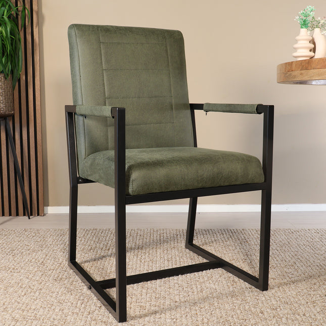 SET DEAL: 6 stuks Eetkamerstoel donkergroen microvezel Forest