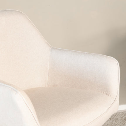 SET DEAL: 6 stuks Eetkamerstoel draaibaar beige stof Lies